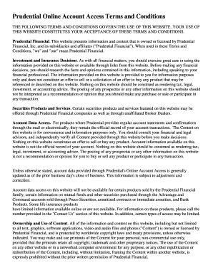 prudential online account access form