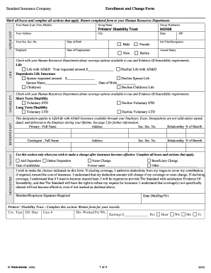 Standard Insurance Enrollment Form