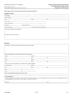 Oregon Educators Accidental Dismemberment Claim Form