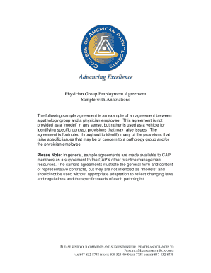 Employment contract - physician group employment agreement form