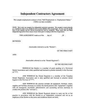 Employee contract template - self contract template