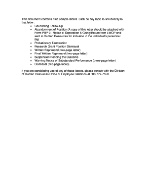 Termination letter - sample nine sample epms letters form