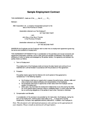 employment agreement form