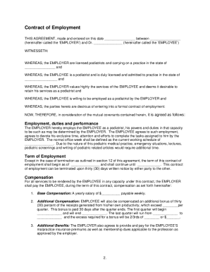 Job contract template - sample podiatrist template