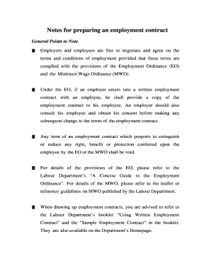 Employee contracts fillable form