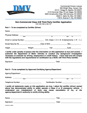 Commercial Drivers License Application