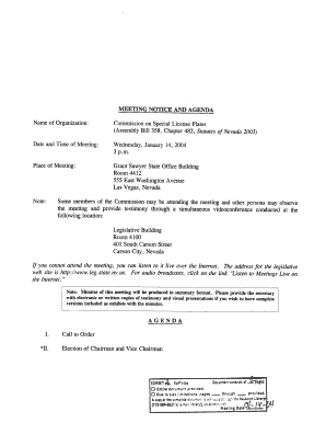 MEETING NOTICE AND AGENDA Name of Organization: Commission on ... - leg state nv