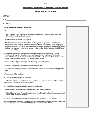 nevada employee alias list collection agency form