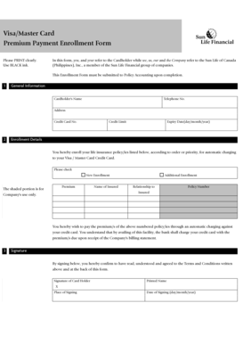 Premium Payment Enrollment Form