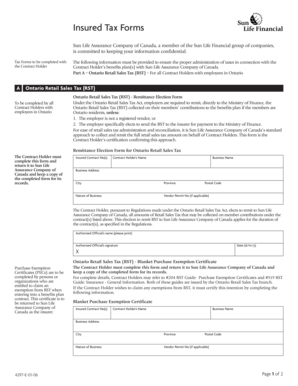 Ontario Retail Sales Tax Forms
