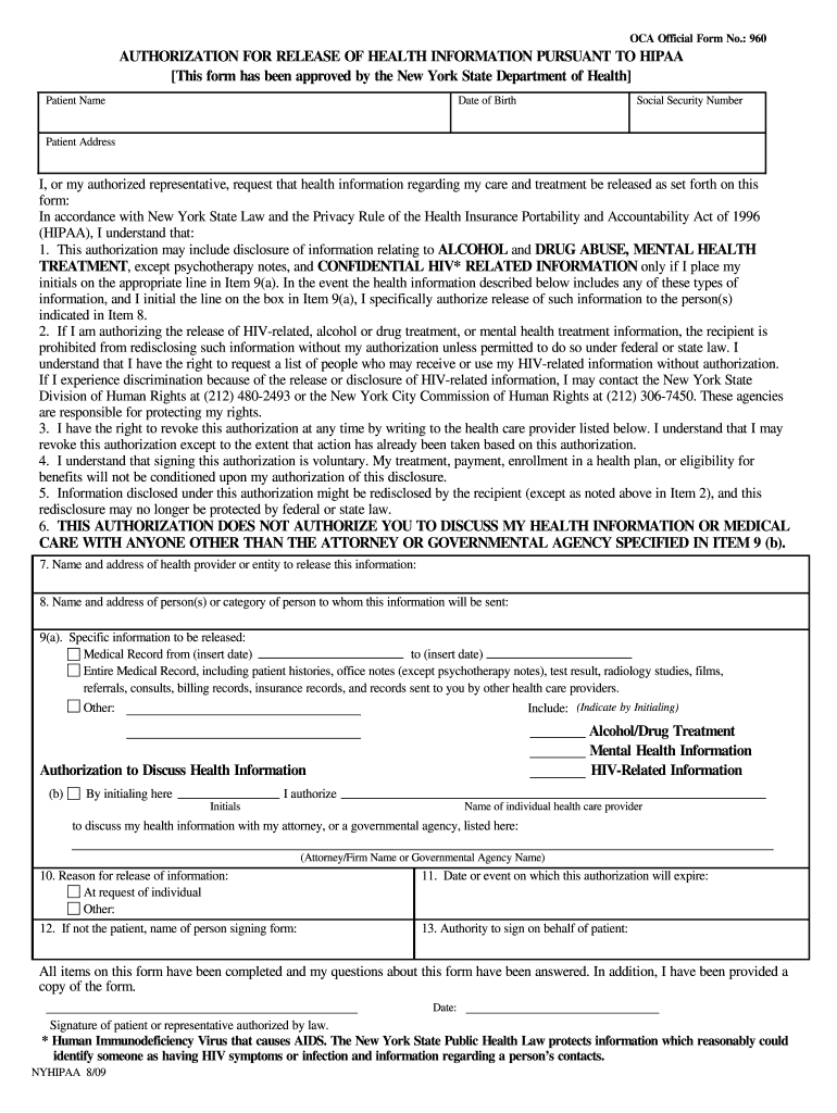 hipaa form Preview on Page 1