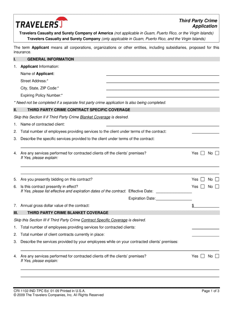 third party crime coverage travelers Preview on Page 1