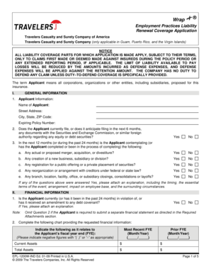 Employment Practices Liability Renewal Application