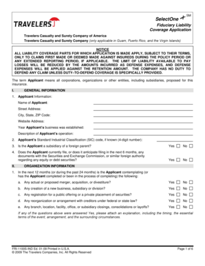 Fiduciary Liability Coverage Application