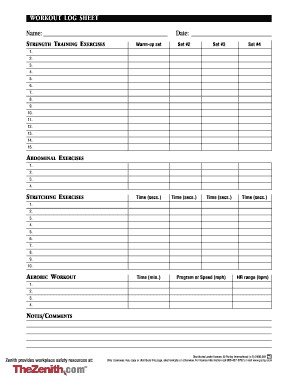 Exercise Tracker Template from www.pdffiller.com