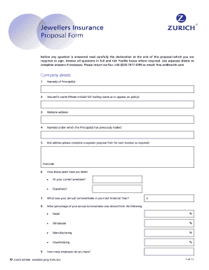 museums insurance proposal form