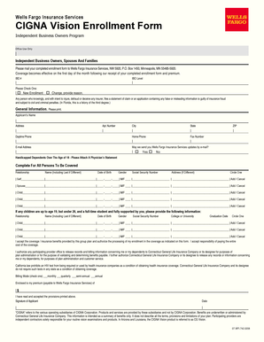CIGNA Vision Enrollment Form