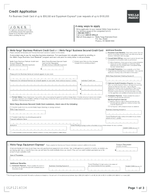 Wells Fargo Business Credit Application