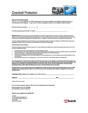 REI Visa Overdraft Protection Form