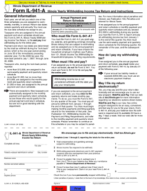il 941 form 2019 printable
 11-11 Form IL DoR IL-11-A Fill Online, Printable ...
