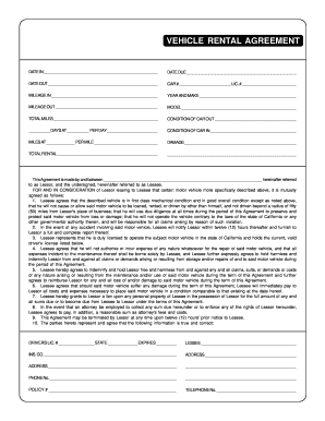 lease for vehichle form