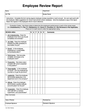 annual employee evaluation forms