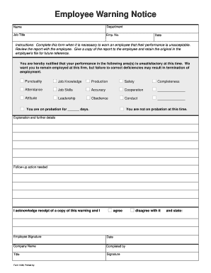 New employee form template - form 1008 notice