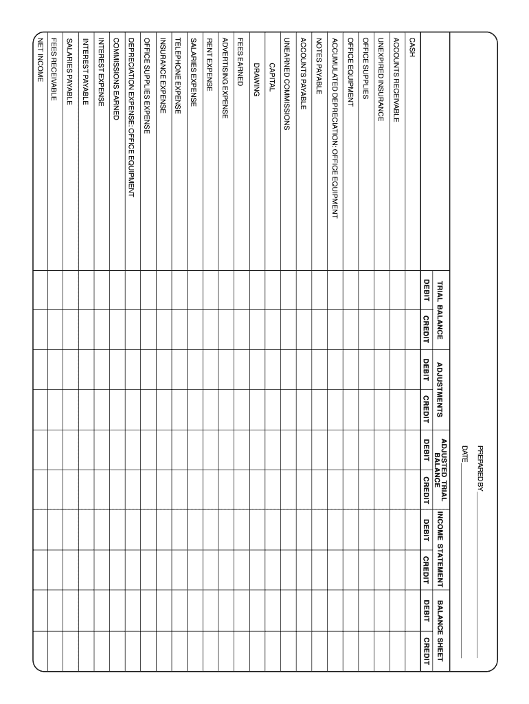 debit and credit worksheet pdf