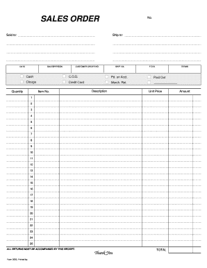 Book order form template - sales order template