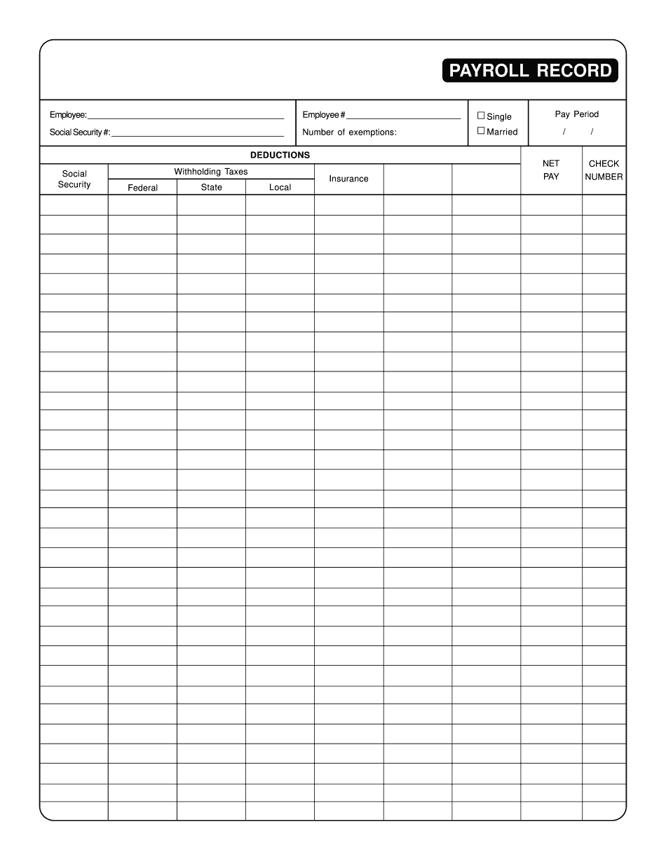 Payroll Template Form