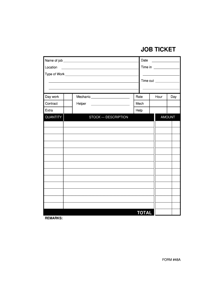 JobTicket Throughout Mechanic Job Card Template