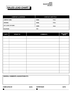 Fillable sales lead tracking excel template Forms and ...