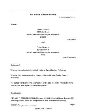 deed of sale car