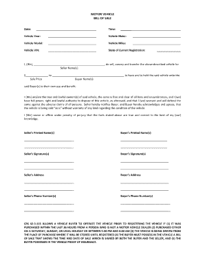 bill of sale blank