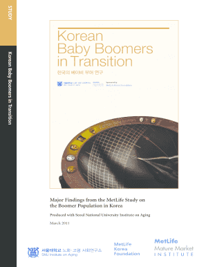Korean baby boomers in transition form