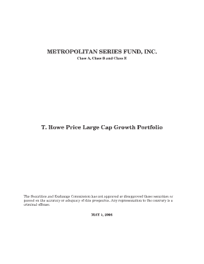 t rowe price large cap growth portfolio class a