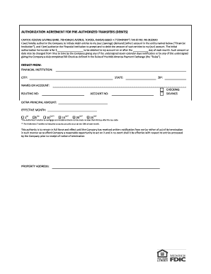 Authorization Agreement for Pre-Authorized Transfers