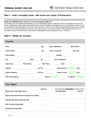 personal budget form