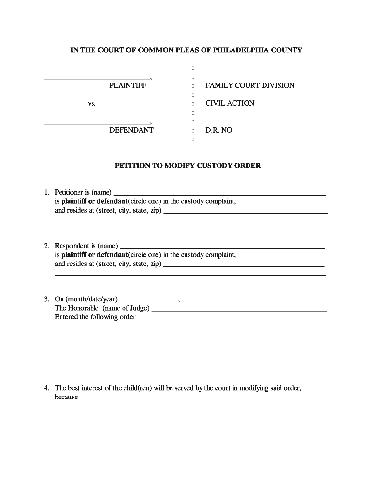 Philadelphia Family Court Forms Fill And Sign Printable Template