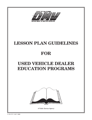 How to sell a car in washington - lesson plan guidelines for used vehicle dealer education programs form