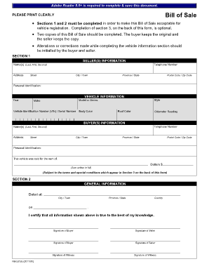 how do you make a bill of sale