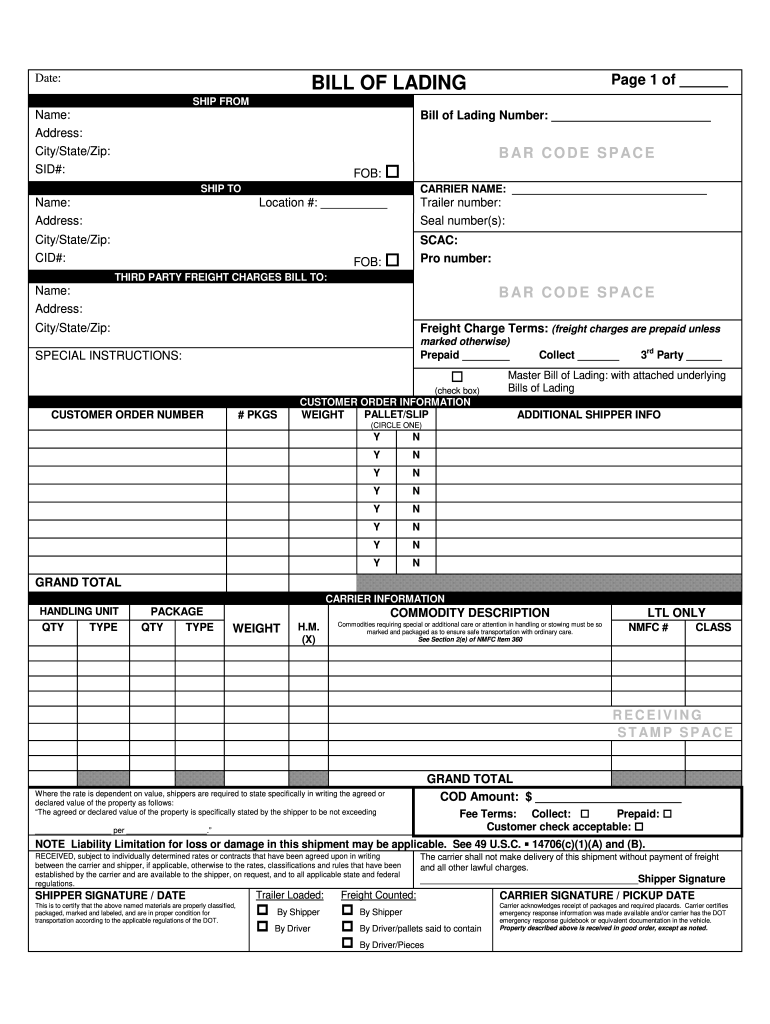 UPS Bill Of Lading Fill And Sign Printable Template Online US Legal 