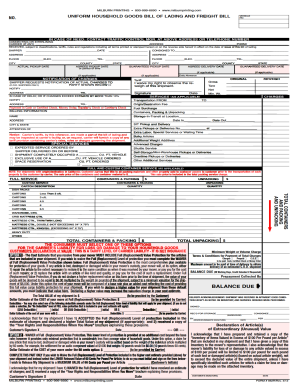 freight bill of lading form