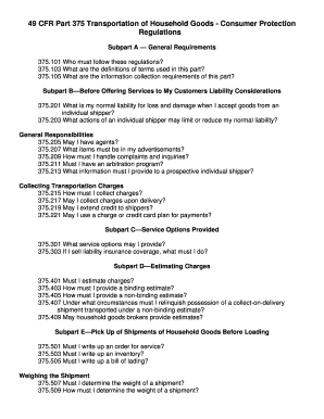 49 cfr 375 bill of lading form