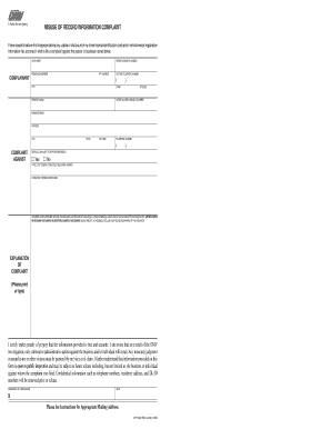 California Misuse of Record Information Complaint