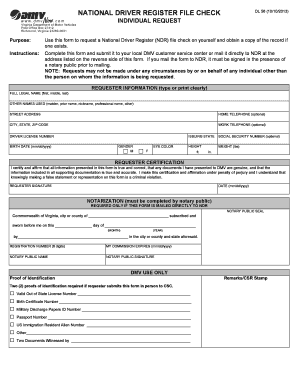 National Driver Register File Check DL 56