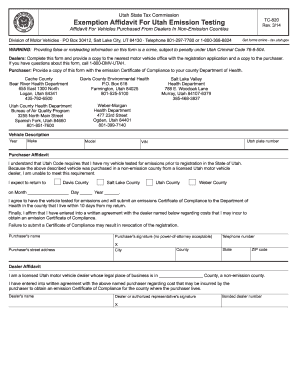 Utah County Emissions - Fill Online, Printable, Fillable, Blank | pdfFiller