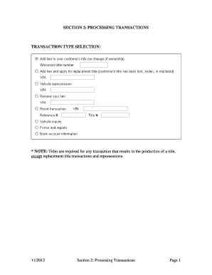 E-MV Agent Lien manual - Processing transactions - dot wisconsin