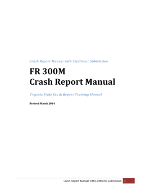 Virginia State Crash Report Form FR300M