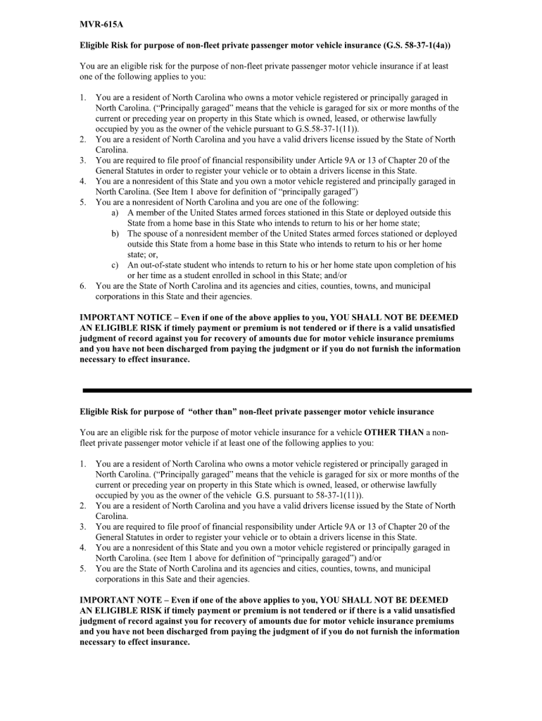 nc mvr 615 2008 form Preview on Page 1